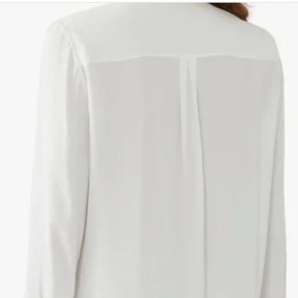 ALICE AND OLIVIA Willa Placket Top With Embellished Bow Detail In Off White - Picture 3 of 4